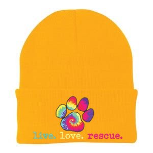 PitBull Mom Pitbull Mama Gift Live Love Rescue Lover Tie Dye Knit Cap Winter Beanie