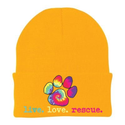 PitBull Mom Pitbull Mama Gift Live Love Rescue Lover Tie Dye Knit Cap Winter Beanie