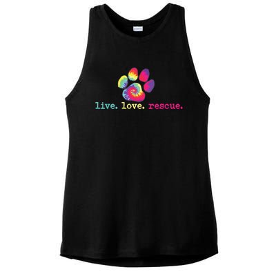 PitBull Mom Pitbull Mama Gift Live Love Rescue Lover Tie Dye Ladies PosiCharge Tri-Blend Wicking Tank