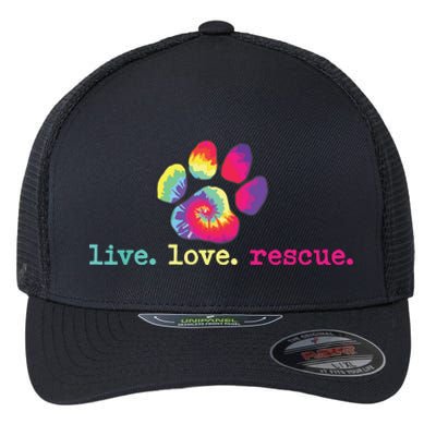 PitBull Mom Pitbull Mama Gift Live Love Rescue Lover Tie Dye Flexfit Unipanel Trucker Cap