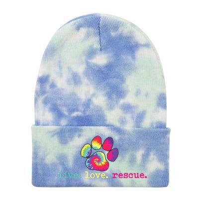 PitBull Mom Pitbull Mama Gift Live Love Rescue Lover Tie Dye Tie Dye 12in Knit Beanie