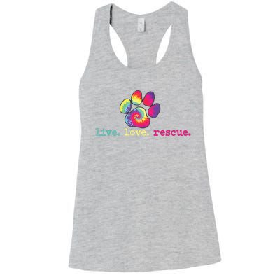 PitBull Mom Pitbull Mama Gift Live Love Rescue Lover Tie Dye Women's Racerback Tank