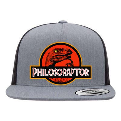 Philosoraptor Meme - Philosophy Dinosaur Flat Bill Trucker Hat