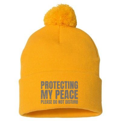 Protecting My Peace Please Do Not Disturb Pom Pom 12in Knit Beanie