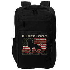 Pureblood Movement #Pureblood Medical Freedom Lion USA Flag Impact Tech Backpack