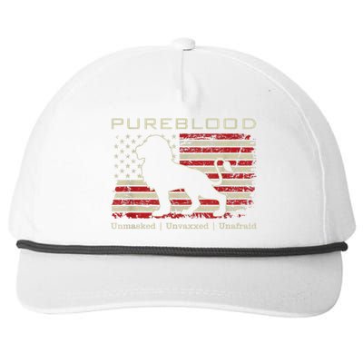 Pureblood Movement #Pureblood Medical Freedom Lion USA Flag Snapback Five-Panel Rope Hat