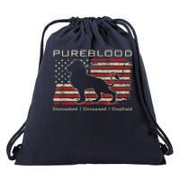 Pureblood Movement #Pureblood Medical Freedom Lion USA Flag Drawstring Bag