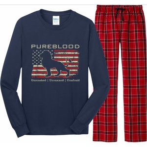 Pureblood Movement #Pureblood Medical Freedom Lion USA Flag Long Sleeve Pajama Set