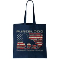 Pureblood Movement #Pureblood Medical Freedom Lion USA Flag Tote Bag