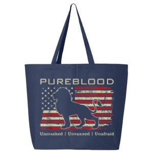 Pureblood Movement #Pureblood Medical Freedom Lion USA Flag 25L Jumbo Tote