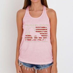 Pureblood Movement #Pureblood Medical Freedom Lion USA Flag Women's Knotted Racerback Tank