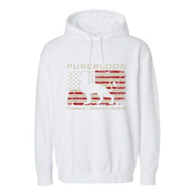 Pureblood Movement #Pureblood Medical Freedom Lion USA Flag Garment-Dyed Fleece Hoodie