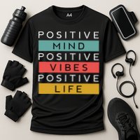 Positive Mind Positive Vibes Positive Life Cooling Performance Crew T-Shirt