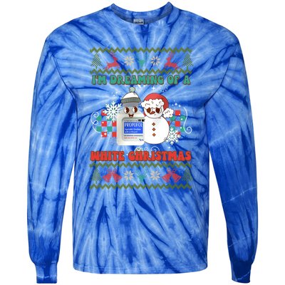 Peppermint Mocha Propofol IM Dreaming Of A White Christmas Gift Tie-Dye Long Sleeve Shirt