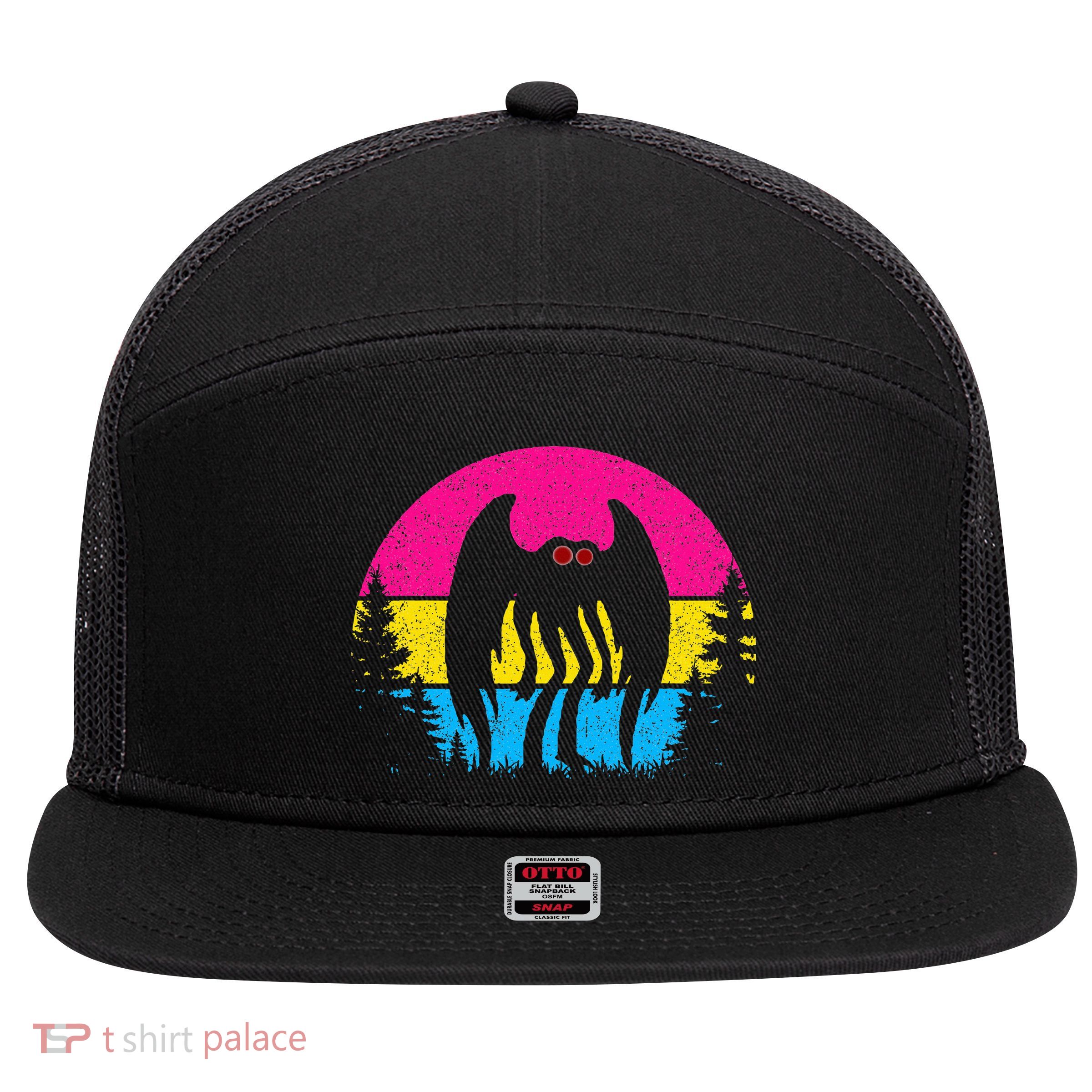 Pan Mothman Pansexual Pride Point Pleasant Cryptid 7 Panel Mesh Trucker Snapback Hat