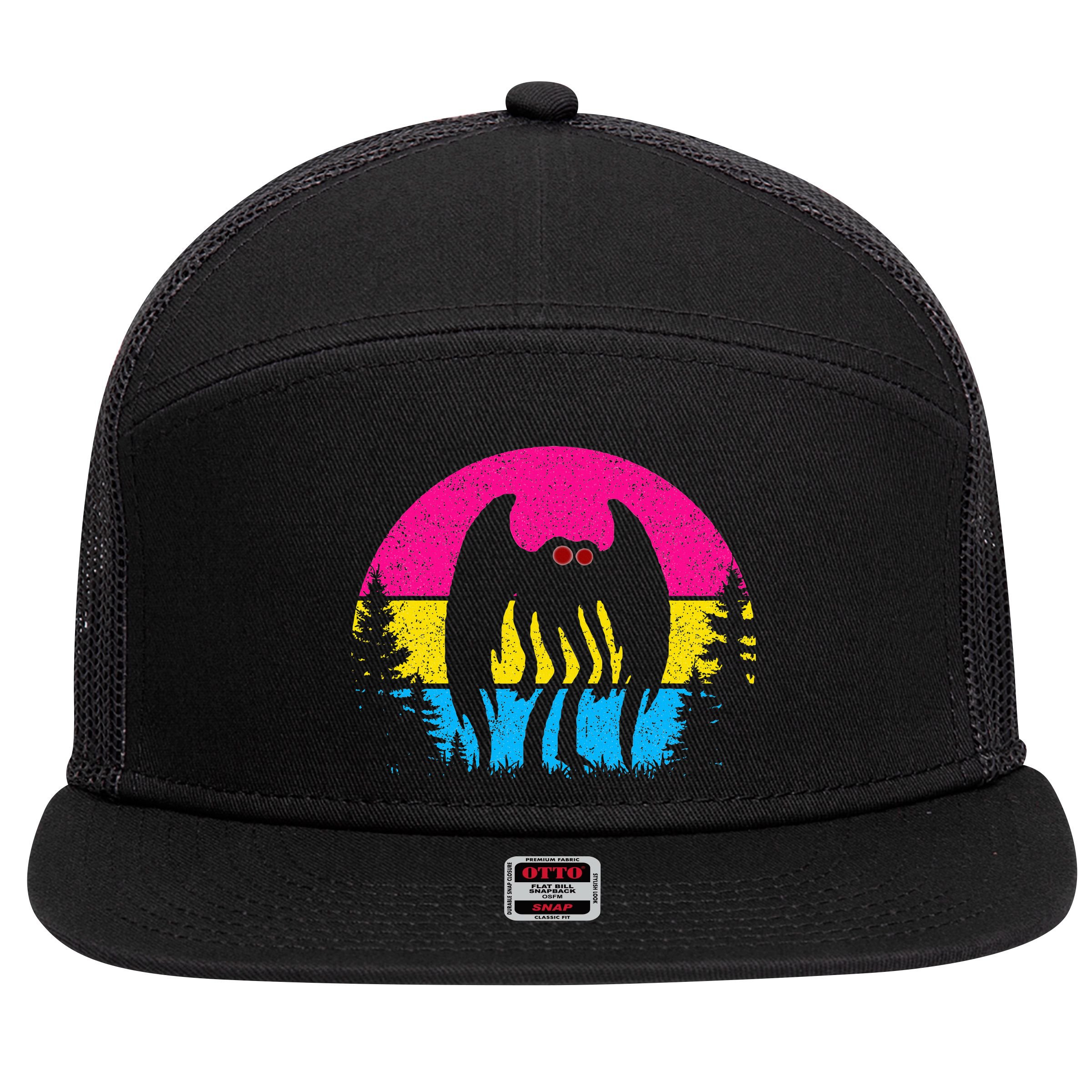 Pan Mothman Pansexual Pride Point Pleasant Cryptid 7 Panel Mesh Trucker Snapback Hat