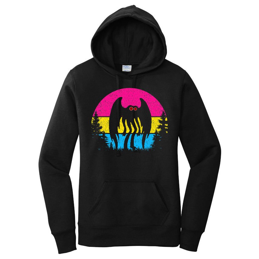 Pan Mothman Pansexual Pride Point Pleasant Cryptid Women's Pullover Hoodie