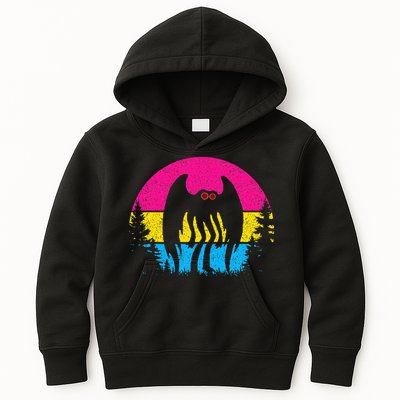Pan Mothman Pansexual Pride Point Pleasant Cryptid Kids Hoodie