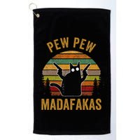 Pew Madafakas Pew Guns Funny Black Cat Retro Vintage Golf Towel