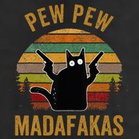 Pew Madafakas Pew Guns Funny Black Cat Retro Vintage Golf Towel