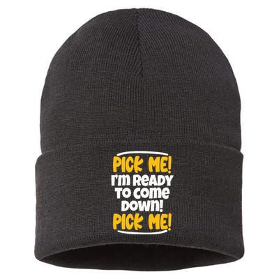 Pick Me Pick Me Funny Family Matching Gifts for TV Lovers Sustainable Knit Beanie