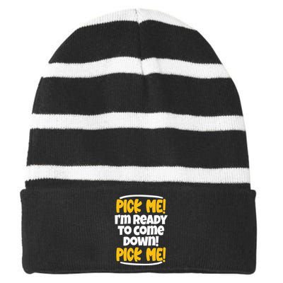 Pick Me Pick Me Funny Family Matching Gifts for TV Lovers Striped Beanie with Solid Band