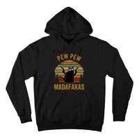 Pew Madafakas Pew Guns Funny Black Cat Retro Vintage Hoodie