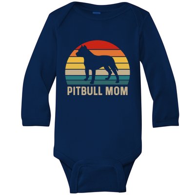 Pitbull Mom Baby Long Sleeve Bodysuit