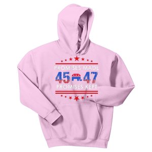 Promises Made Promises Kept Trump 45 47 SignTrump Won 2025 Kids Hoodie