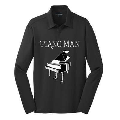 Piano Man Piano Player Pianist Classical Music Lover Silk Touch Performance Long Sleeve Polo