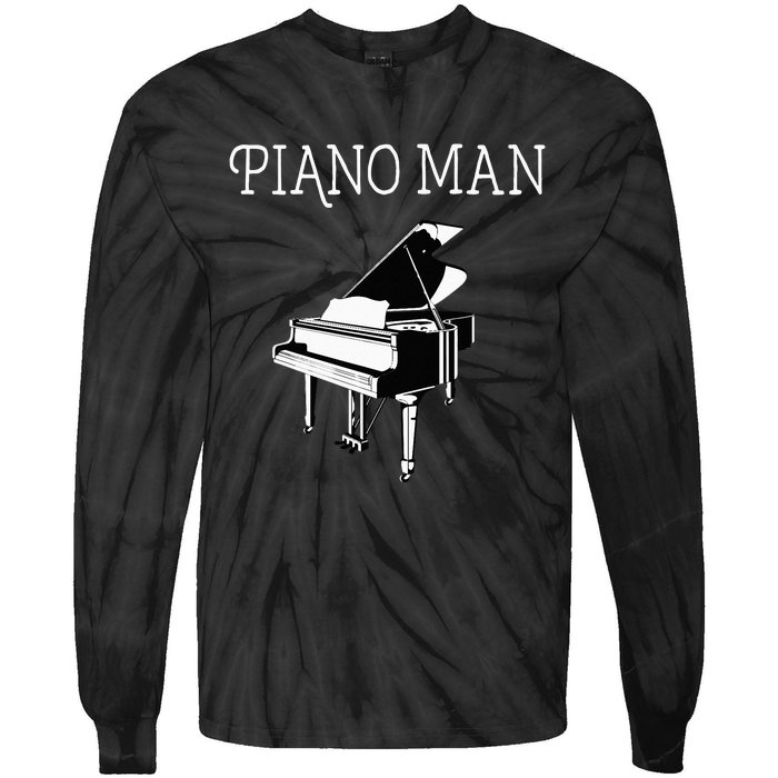 Piano Man Piano Player Pianist Classical Music Lover Tie-Dye Long Sleeve Shirt