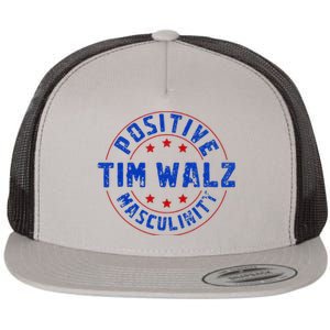 Positive Masculinity Pro Kamala Tim Walz 2024 Flat Bill Trucker Hat