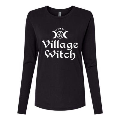 Pentacle Moon Phase Triple Moon Goddess Village Witch Gift Womens Cotton Relaxed Long Sleeve T-Shirt