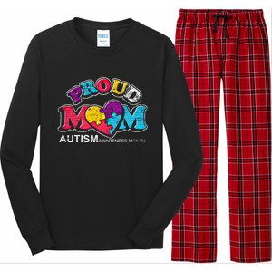 Proud Mom Puzzle Heart Mothers Day Autism Awareness Gift Long Sleeve Pajama Set