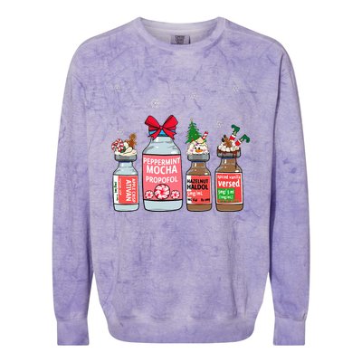 Peppermint Mocha Propofol Christmas Nurse Nursing Scrub Top Colorblast Crewneck Sweatshirt