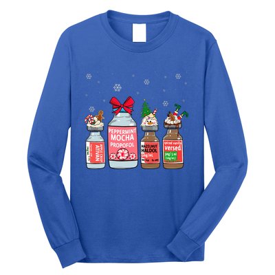 Peppermint Mocha Propofol Christmas Nurse Nursing Scrub Top Long Sleeve Shirt