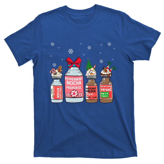 Peppermint Mocha Propofol Christmas Nurse Nursing Scrub Top T-Shirt