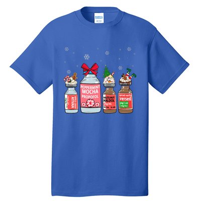 Peppermint Mocha Propofol Christmas Nurse Nursing Scrub Top Tall T-Shirt