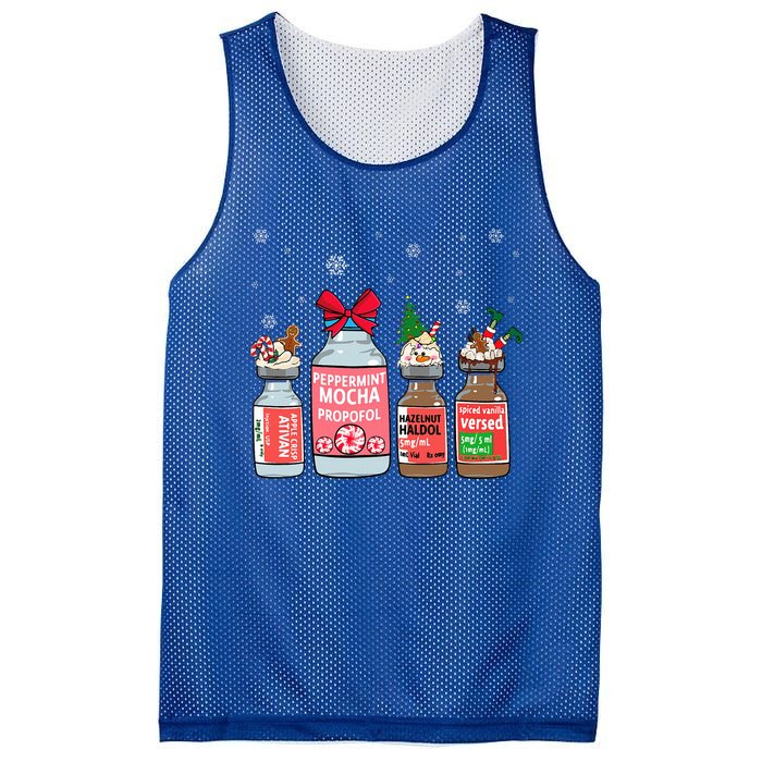 Peppermint Mocha Propofol Christmas Nurse Nursing Scrub Top Mesh Reversible Basketball Jersey Tank