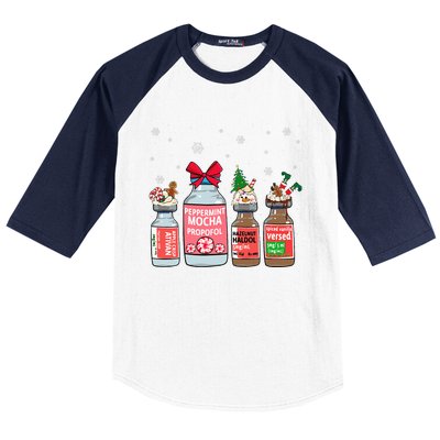 Peppermint Mocha Propofol Christmas Nurse Nursing Scrub Top Baseball Sleeve Shirt