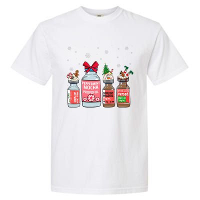 Peppermint Mocha Propofol Christmas Nurse Nursing Scrub Top Garment-Dyed Heavyweight T-Shirt