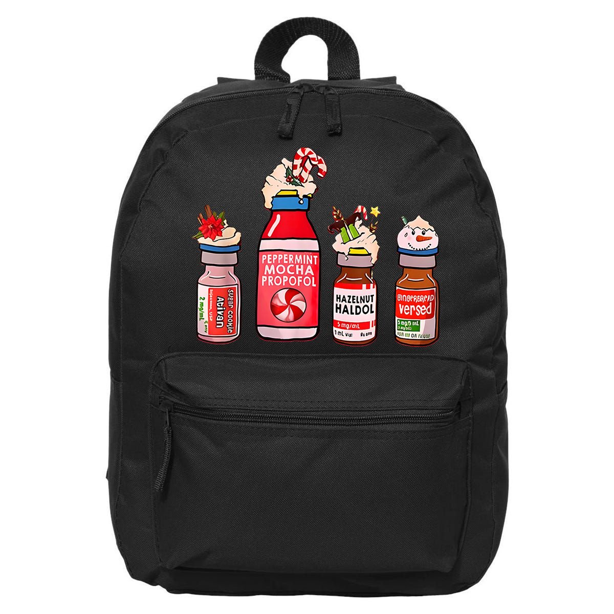 Peppermint Mocha Propofol Nurse Rn Christmas 16 in Basic Backpack
