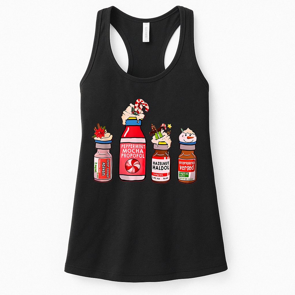 Peppermint Mocha Propofol Nurse Rn Christmas Womens Tank Top