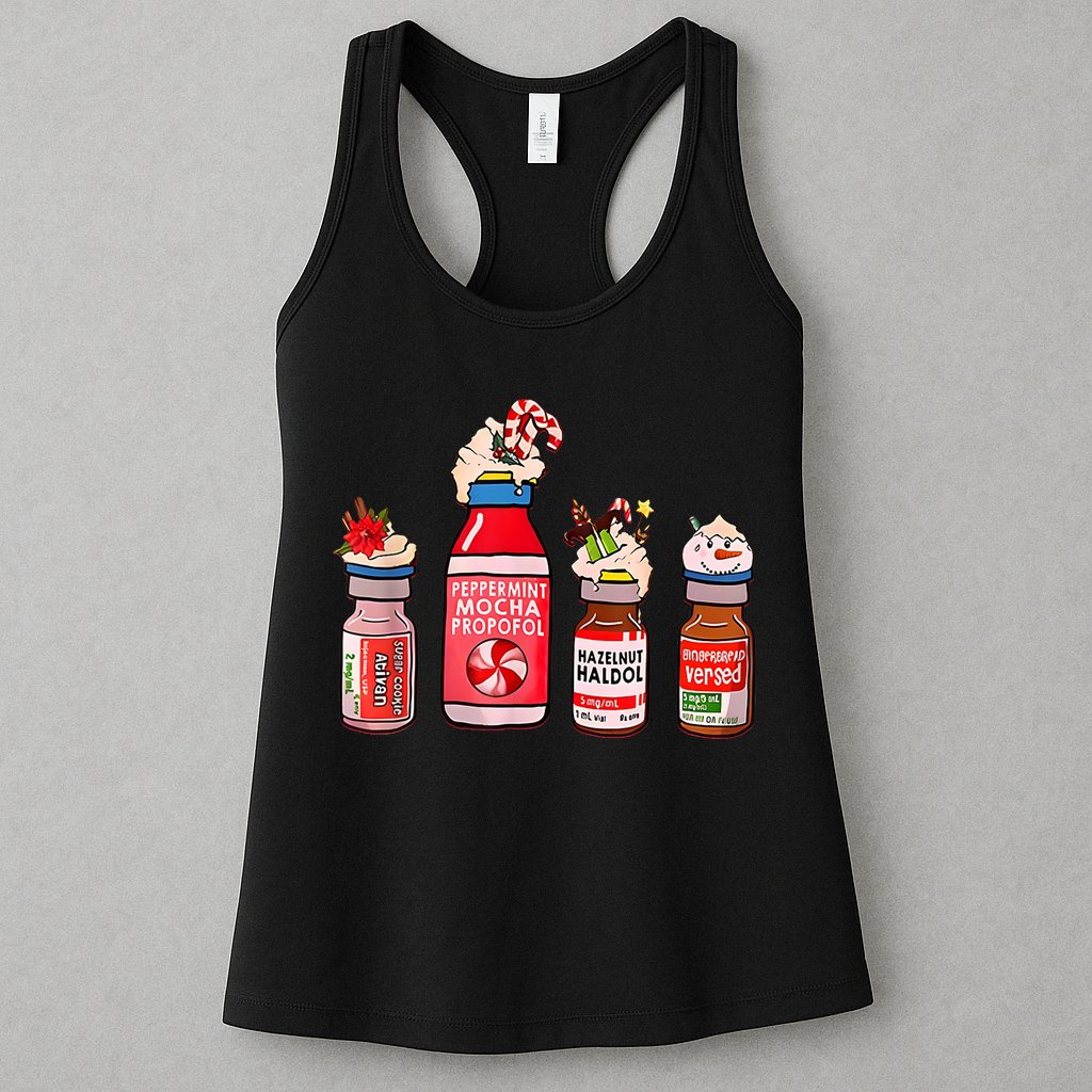 Peppermint Mocha Propofol Nurse Rn Christmas Womens Tank Top