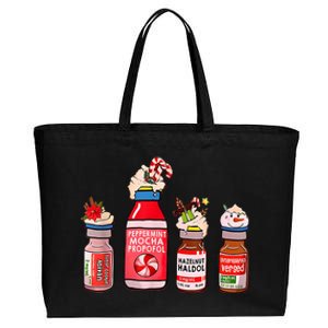 Peppermint Mocha Propofol Nurse Rn Christmas Cotton Canvas Jumbo Tote