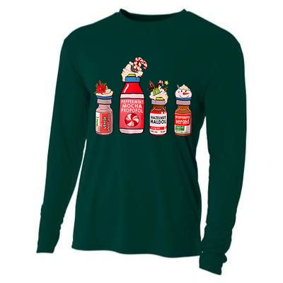 Peppermint Mocha Propofol Nurse Rn Christmas Cooling Performance Long Sleeve Crew
