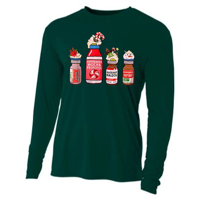 Peppermint Mocha Propofol Nurse Rn Christmas Cooling Performance Long Sleeve Crew