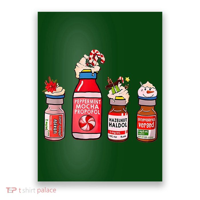 Peppermint Mocha Propofol Nurse Rn Christmas Poster
