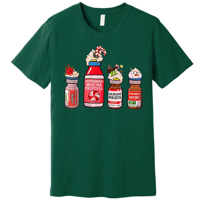 Peppermint Mocha Propofol Nurse Rn Christmas Premium T-Shirt