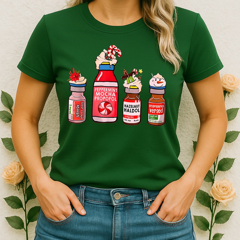 Peppermint Mocha Propofol Nurse Rn Christmas Womens T-Shirt
